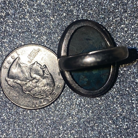 Sale * Chrysocolla Gemstone vintage ocean ring - Picture 8 of 10